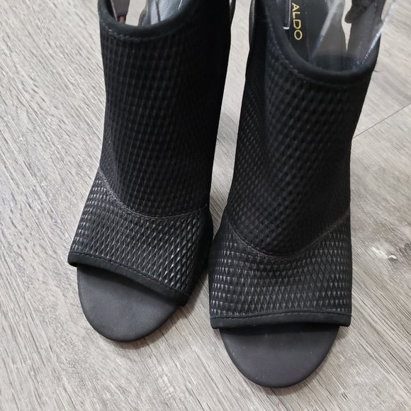 Aldo Shoes Aldo Black Leather Perforated Sling Back